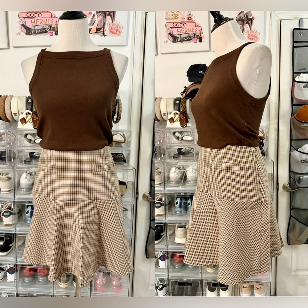 🍒LOFT Tan A-Line Skirt